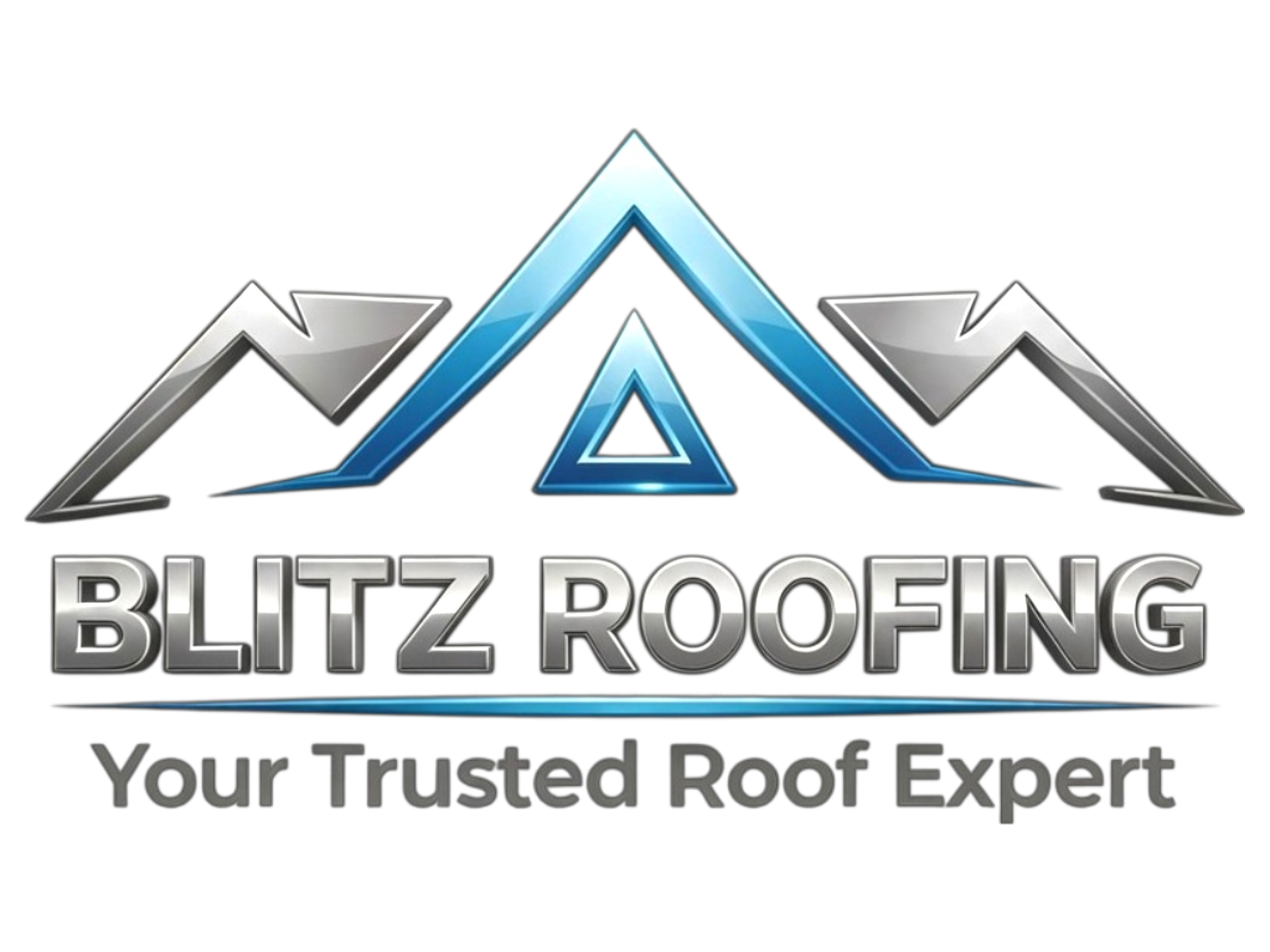 Blitz Roofing — Your Trusted Roof Expert (chrome mountain-peak logo)